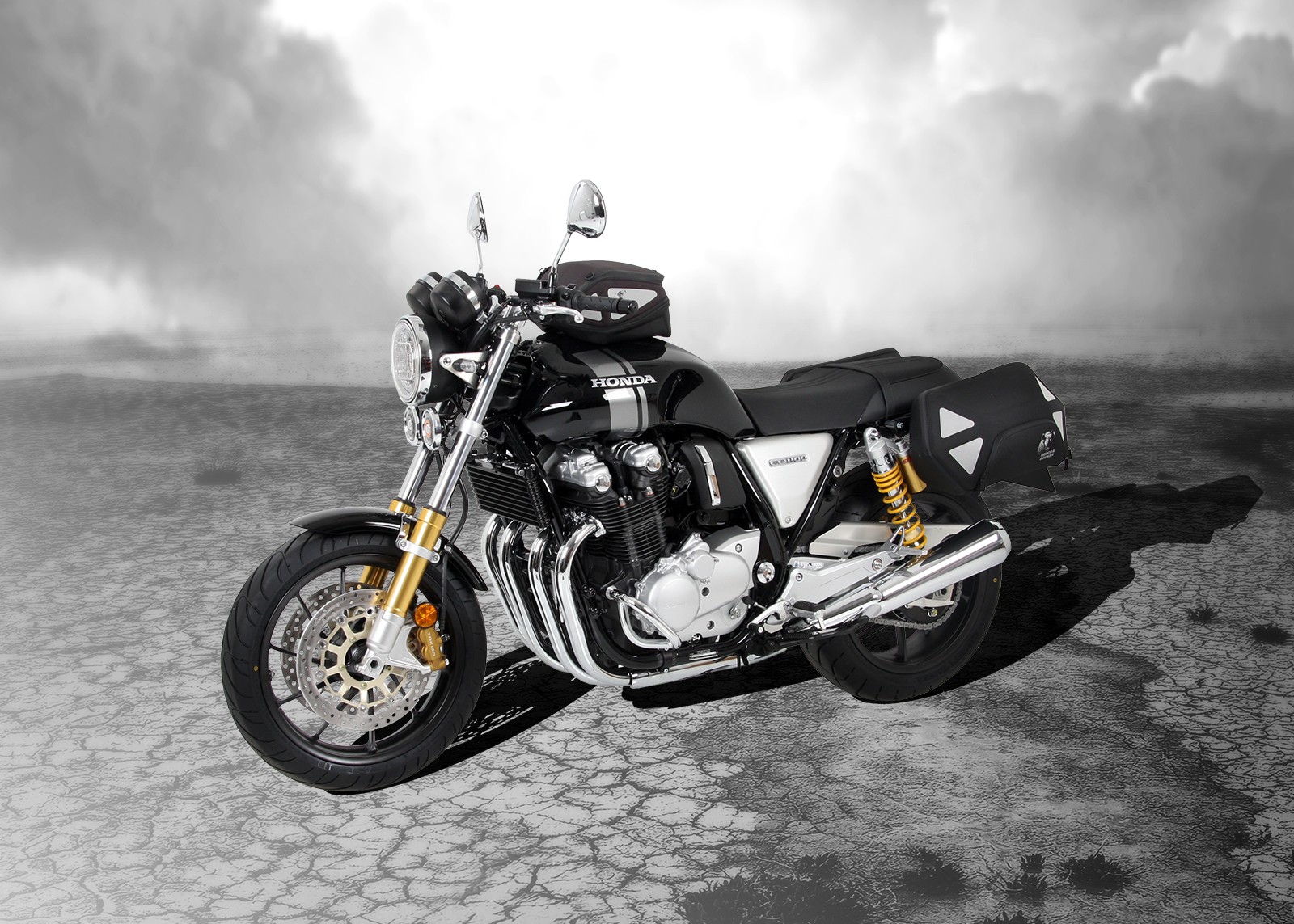 Supports latéraux C-Bow noirs pour Honda CB 1100 RS (17-20) Hepco & Becker