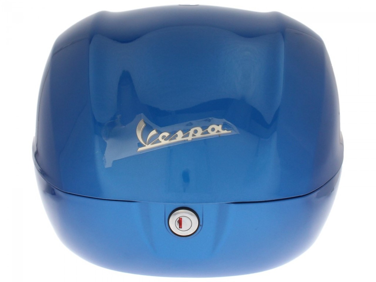 Kit top case 32L bleu (261/A), coussin dorsal noir pour Vespa Sprint / Primavera