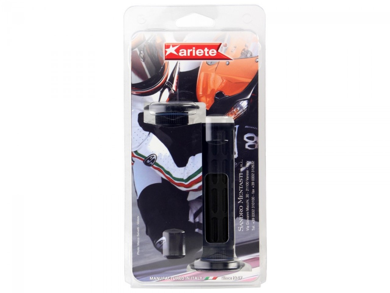 ariete Jeu de poignées en caoutchouc ouvert, longueur : 125 mm, noir, Super Soft