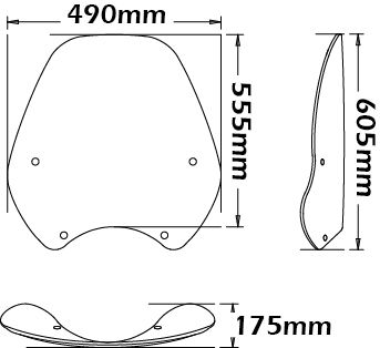Pare-brise type grand pour BMW R 850 R /R 1100 R (94-02), transparent
