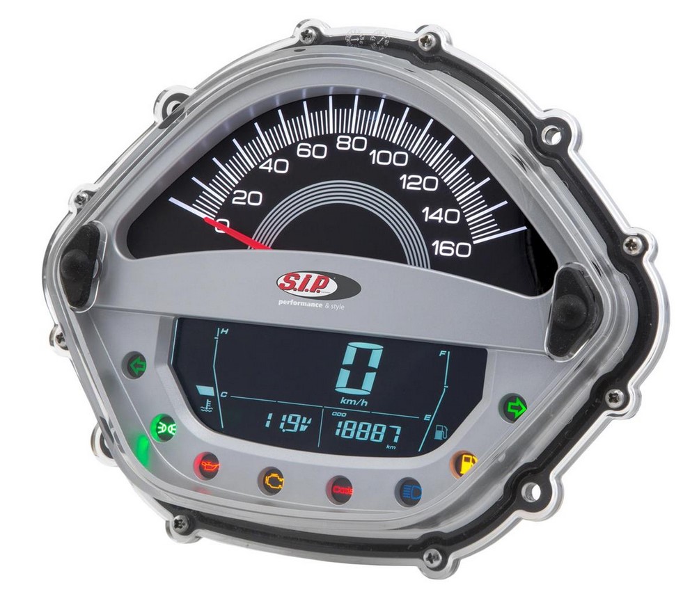 Compte-tours/tachymètre pour Vespa GTS/GTS Super 125-300ccm ('14-'16), argenté