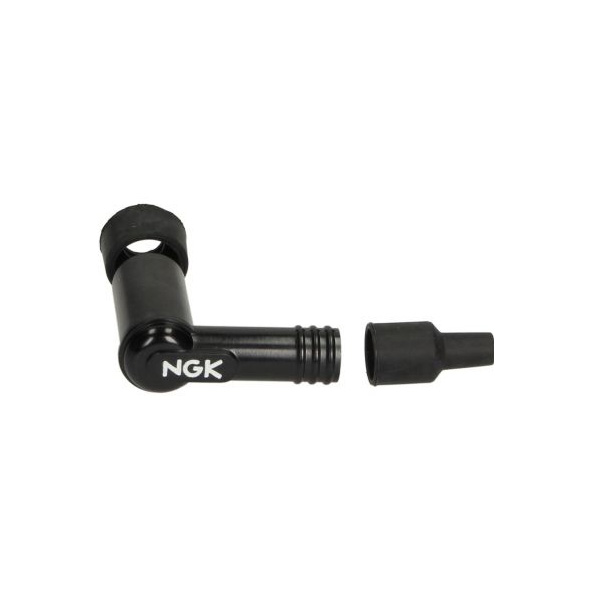 Cosse de bougie d'allumage NGK, L05EA, noire, angle 90°, pour écrou de raccordement, design spécial
