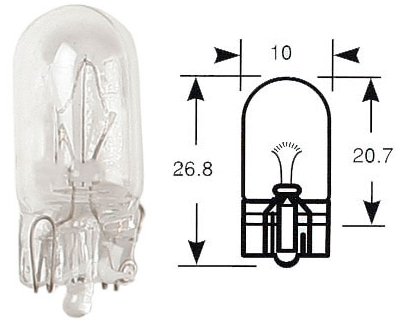Ampoule annulaire, ampoule à incandescence, 12 V, 5 W, W2,1x9,5d