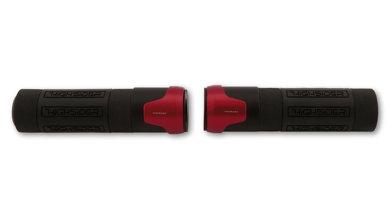 HIGHSIDER pro Akron poignée en caoutchouc rouge 7/8 pouce (22,2 mm), 132 mm