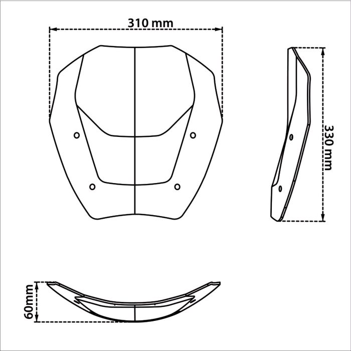 Pare-brise Rally pour BMW R 1300 GS /Adventure, version avec radars