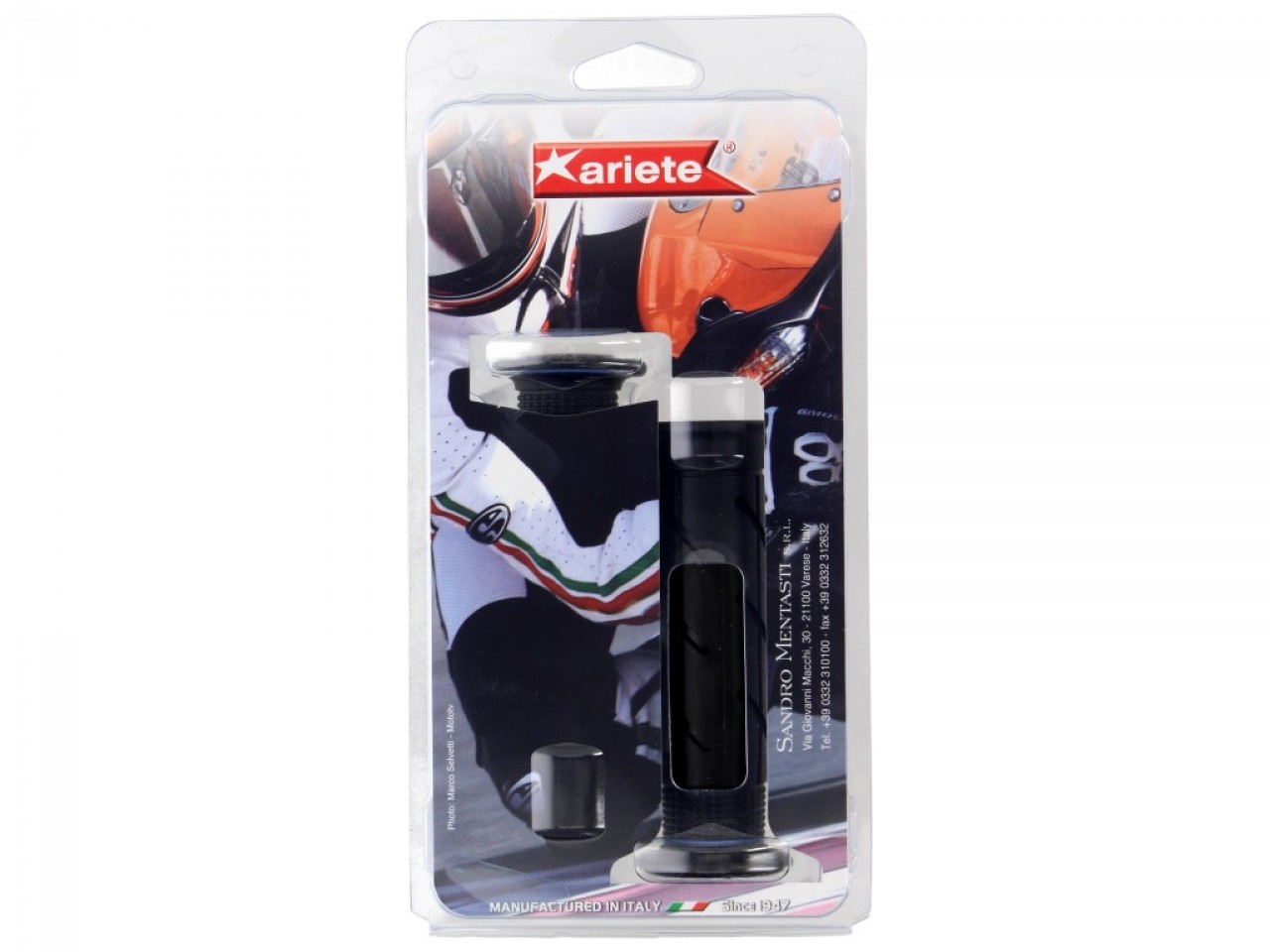 ariete Jeu de poignées en caoutchouc fermées, longueur : 120 mm, noir, Super Soft