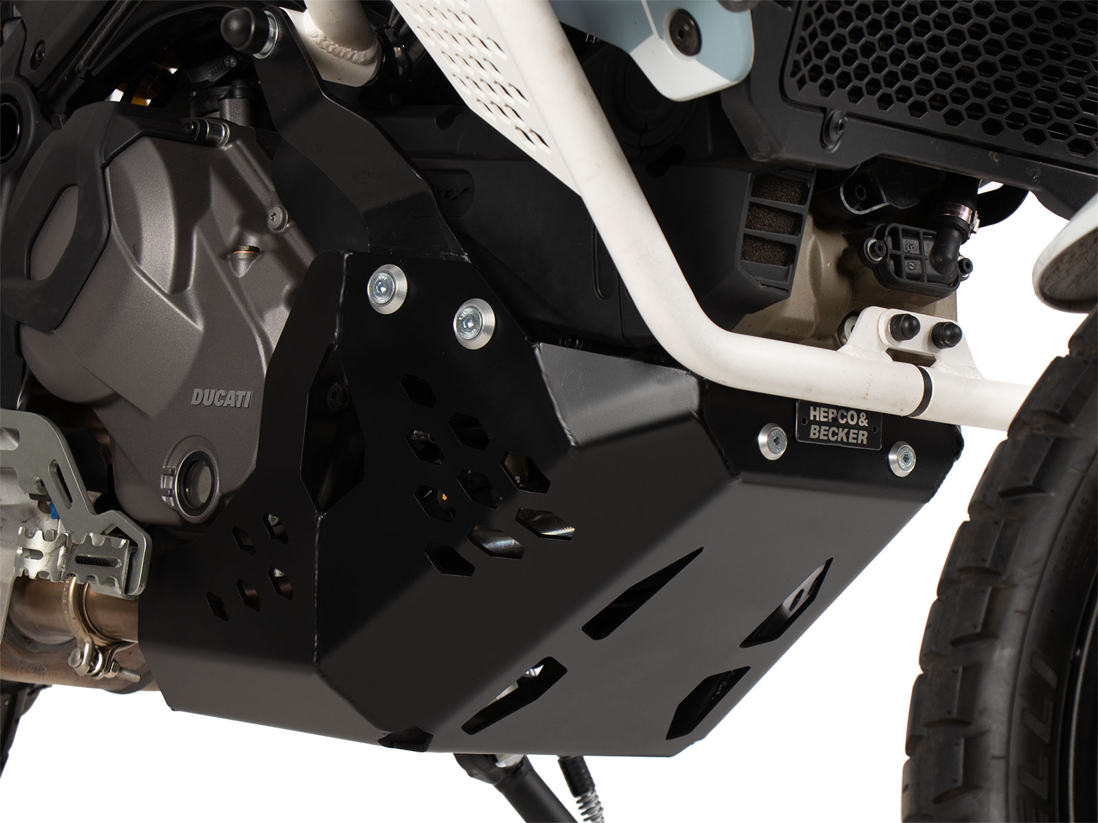 Plaque de protection moteur noire pour Ducati Desert X Rally (24-) Hepco & Becker