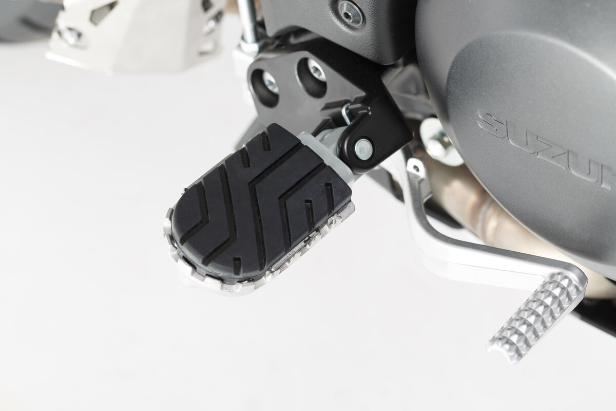 ION Fußrasten-Kit. Silbern. Aprilia-, BMW-, Suzuki- Modelle