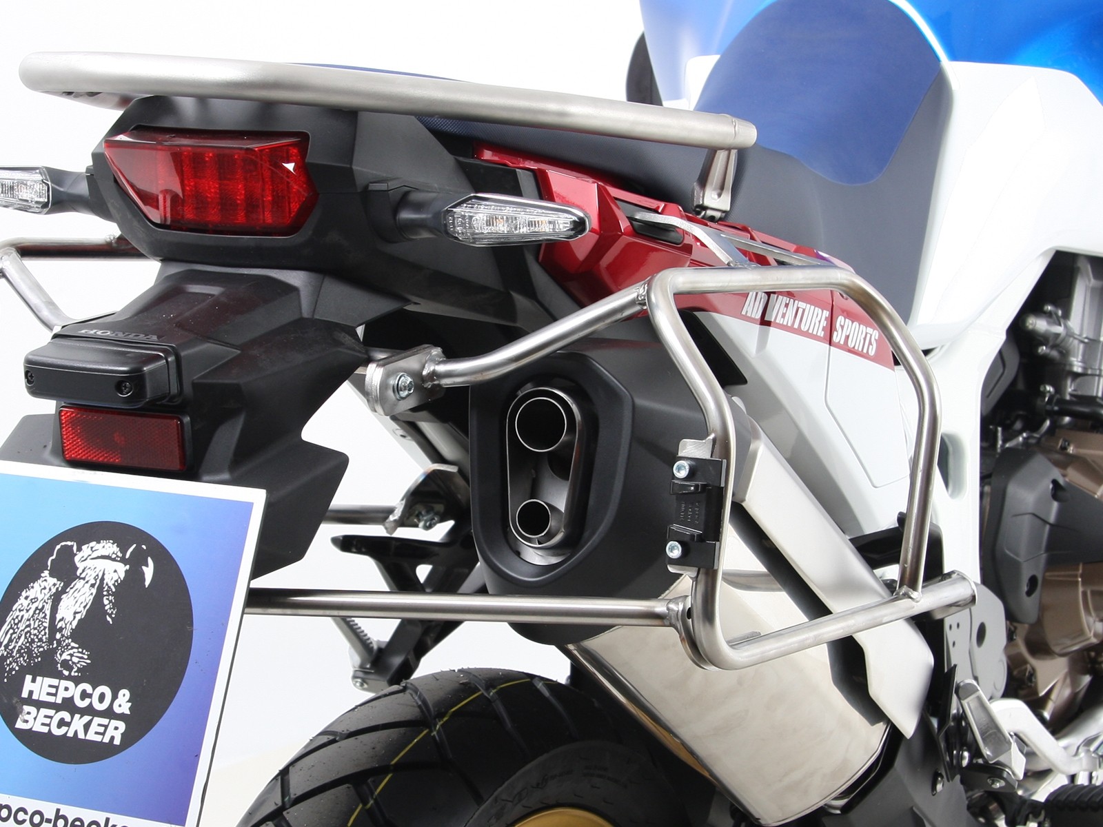 Kit de valises Xplorer Cutout argent + support Cutout argent pour Honda CRF1000 Africa Twin (18-19)