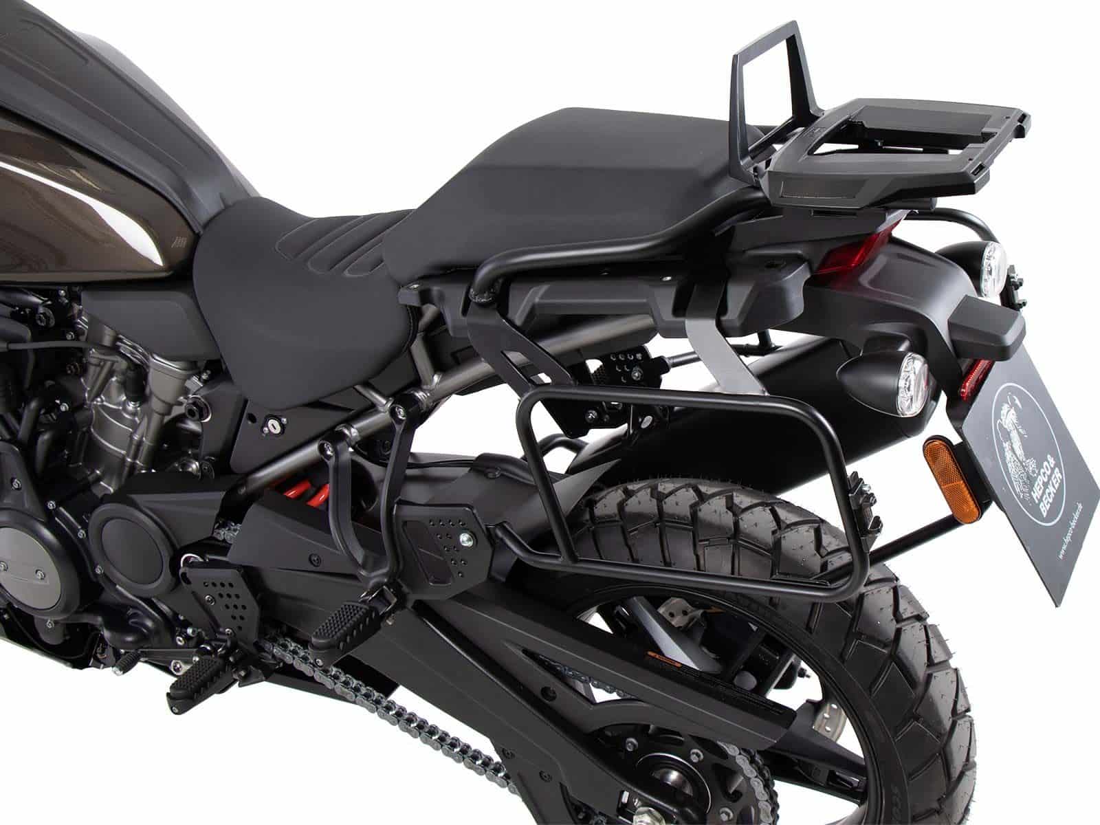 Kit de support de valises Cutout y compris kit de valises Xplorer Cutout argent pour Harley Davidson Pan America (21-)