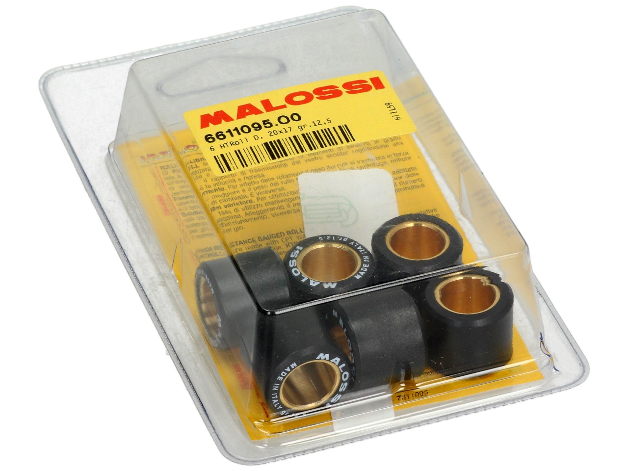 Jeu de galets de variateur Malossi, 20x17 mm, 12,5 g, pièces : 6