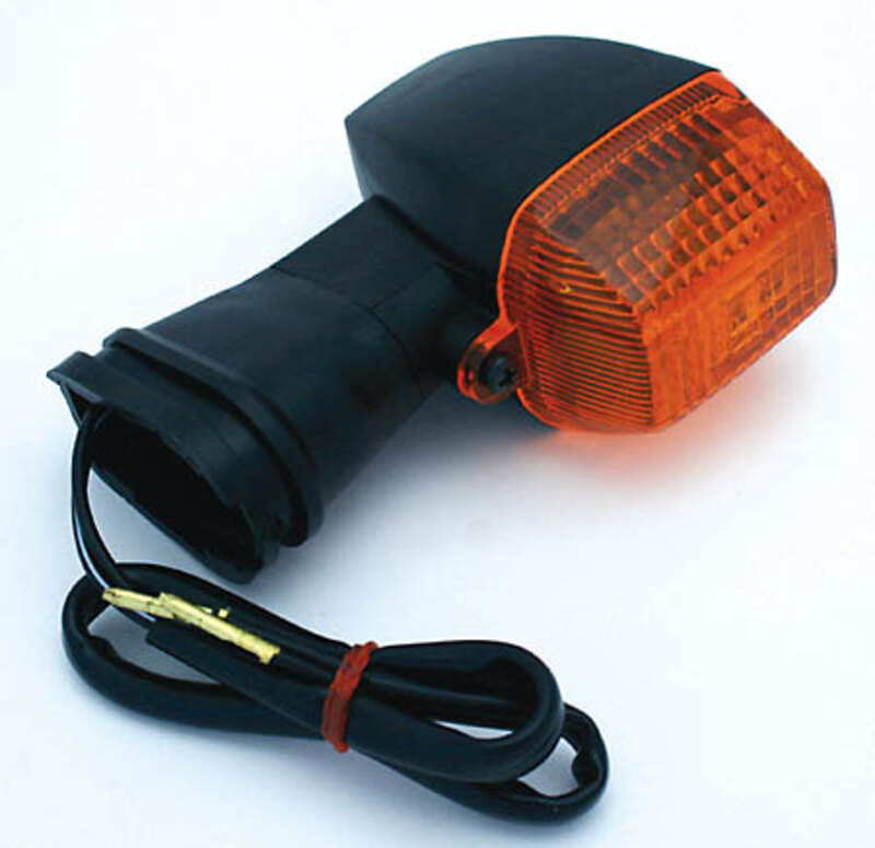 HIGHSIDER Smart Kawasaki Style Boîtier de clignotant noir / lentille orange (pièce), avant & arrière