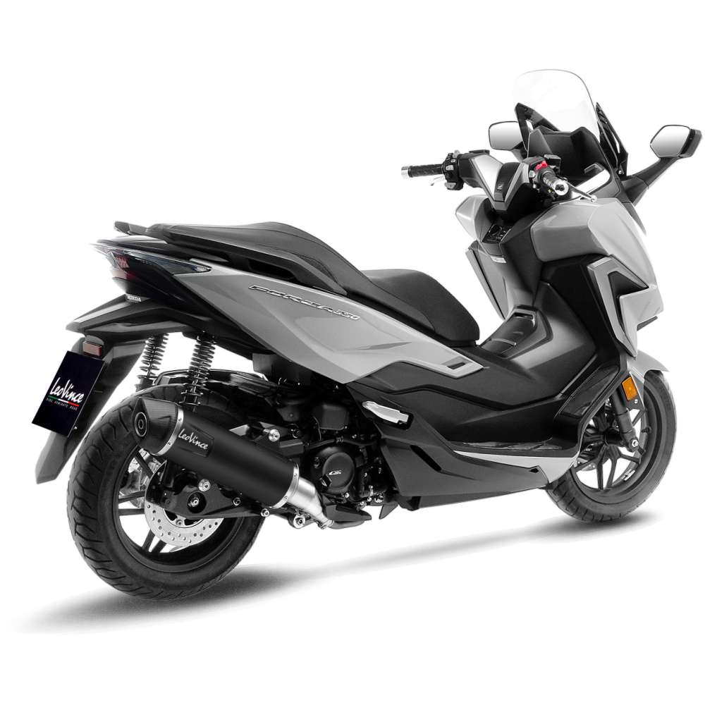 LeoVince système d?èchappement SBK Nero pour Honda Forza 350, acier inoxydable noir, slip on, E-approbation