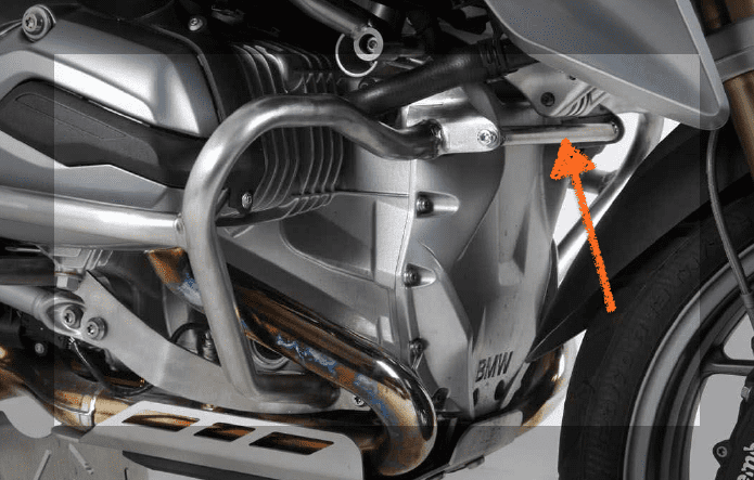 Entretoise de renfort en acier inoxydable pour l'arceau de protection du moteur pour BMW R 1200 GS LC (13-18) Hepco & Becker