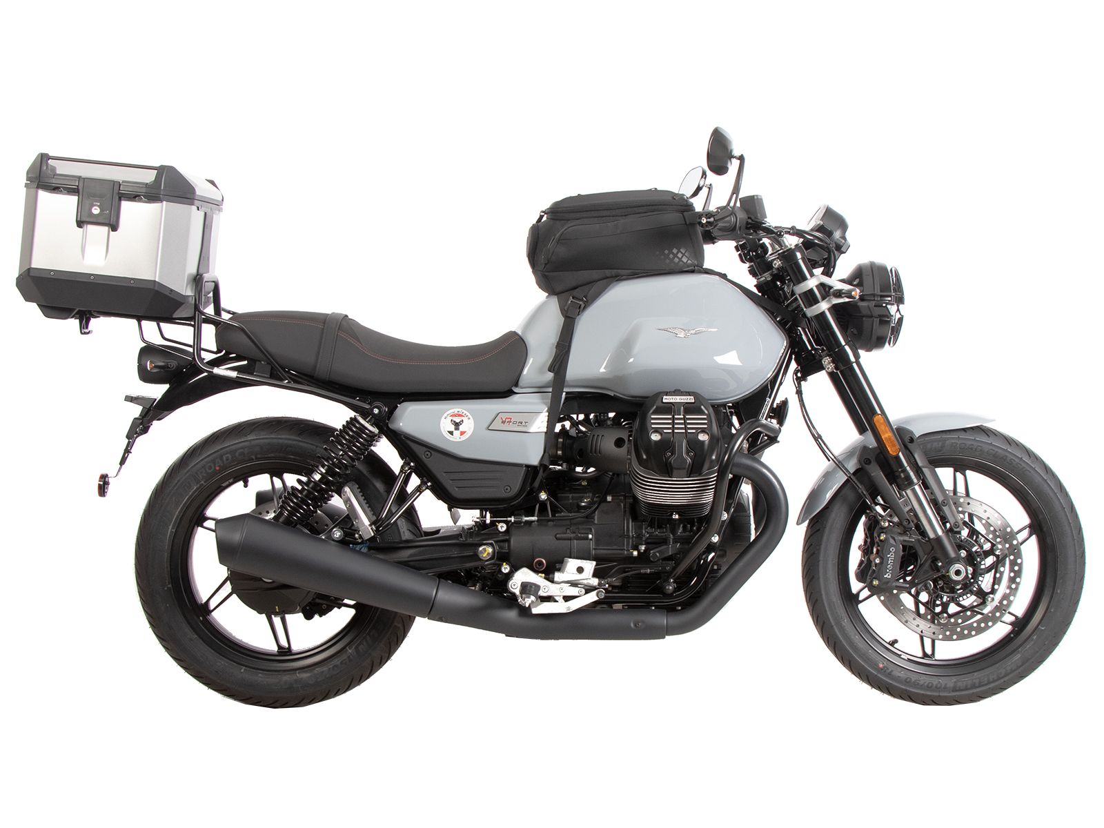 Pont à bagages tubulaire support de top case noir pour Moto Guzzi V7 850 Sport (25-) Hepco & Becker