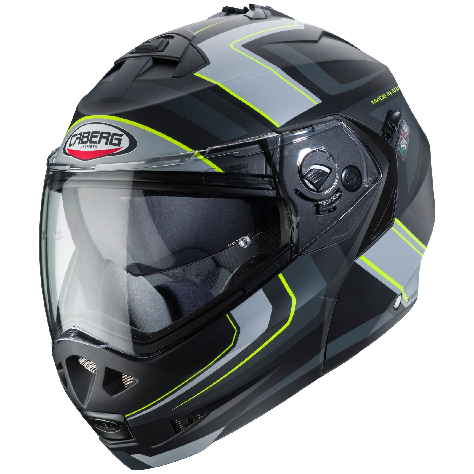Caberg casque Duke II Tour, noir mat/anthracite-fluo-jaune
