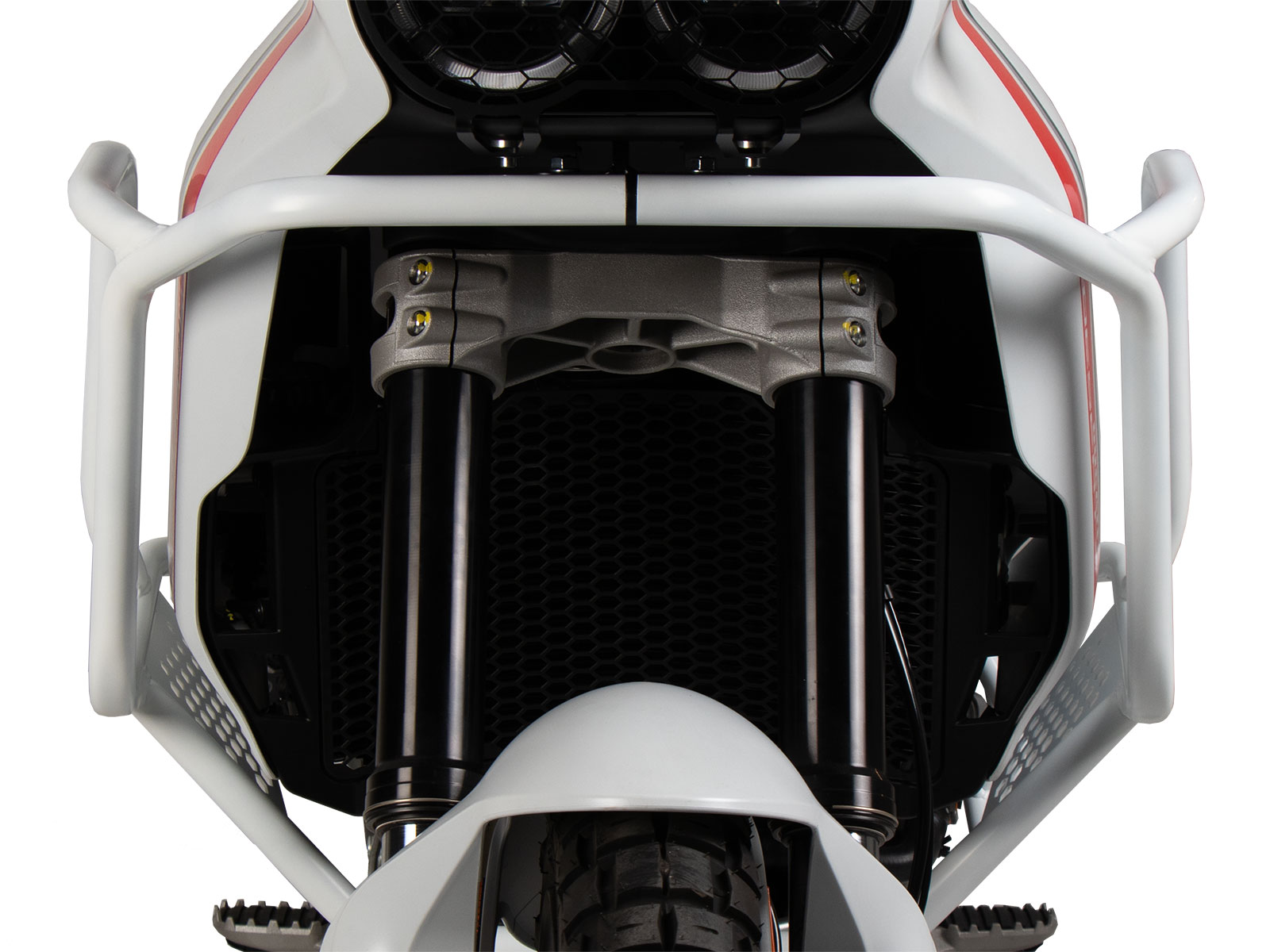 Arceau de protection de réservoir blanc pour Ducati DesertX (22-) d'origine Hepco & Becker