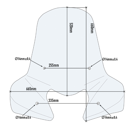 Pare-brise grand transparent, pour Honda SH 300 (07-11) - 440x665 mm (hxl) Givi