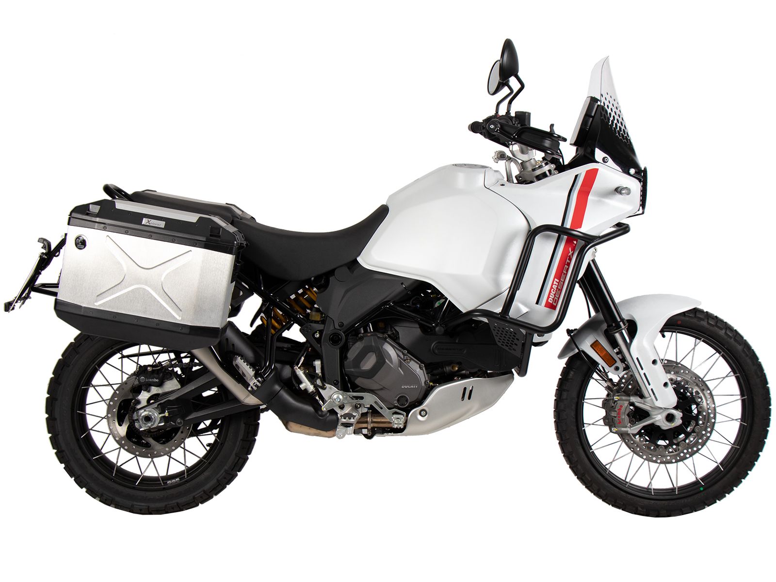 Kit de support de valises Cutout support incl. kit de valises Xplorer Cutout argent pour Ducati Desert X (22-)
