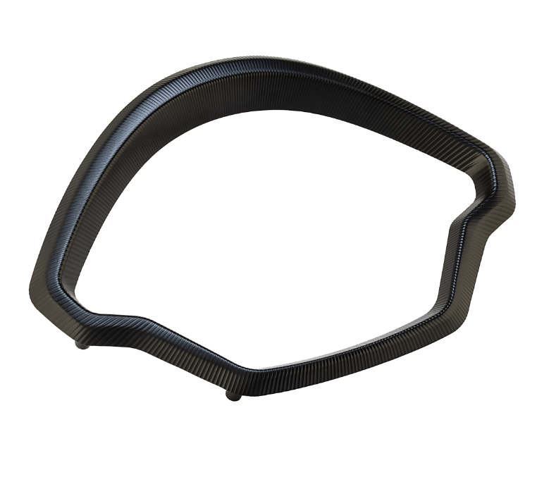 Anneau décoratif tachymètre pour Vespa GTS/GTS Super 125/300ccm (`22-), alu, noir anodisé