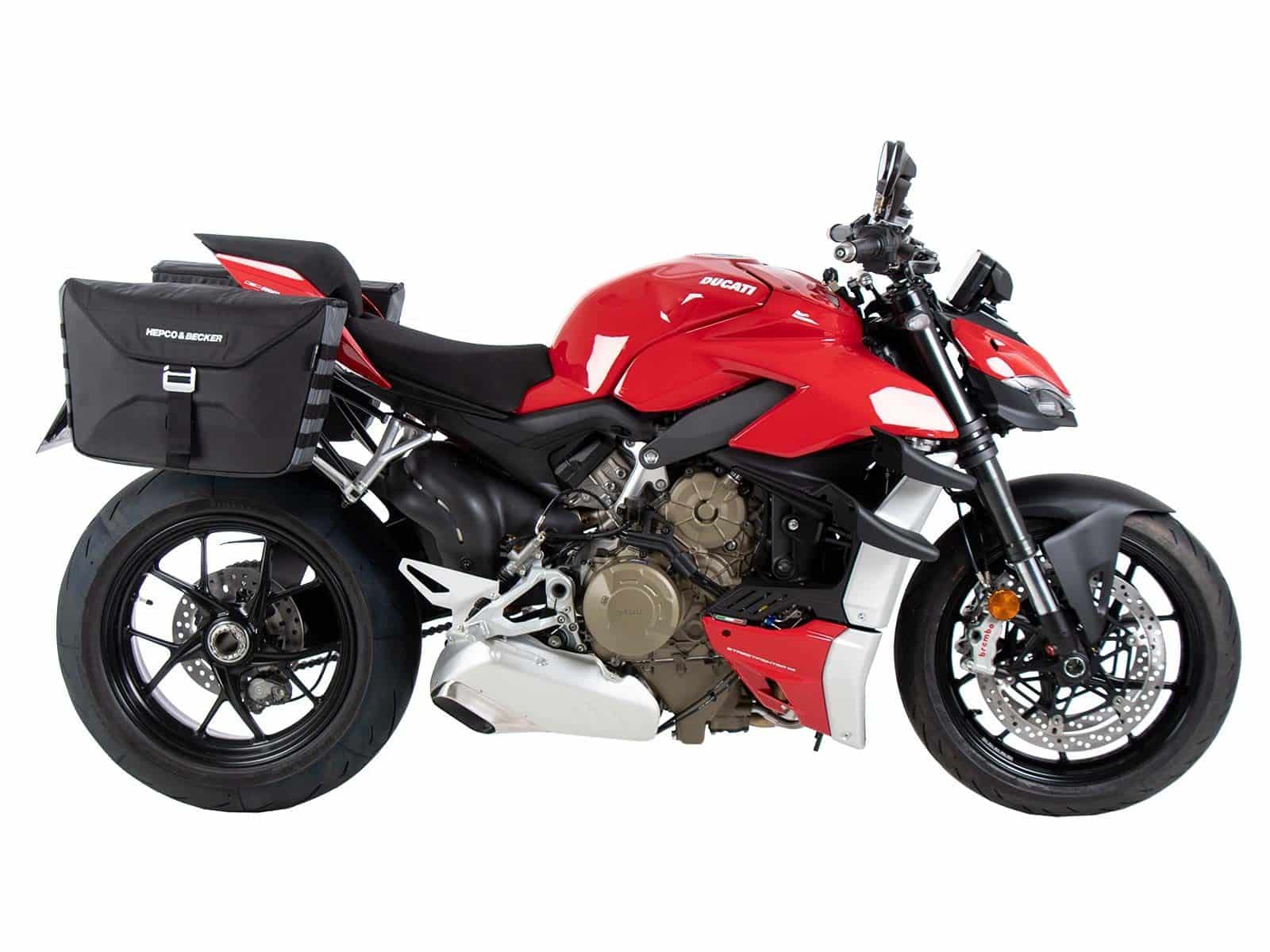 Supports latéraux C-Bow noirs pour Ducati Panigale V4 /S /R (18-24) d'origine Hepco & Becker