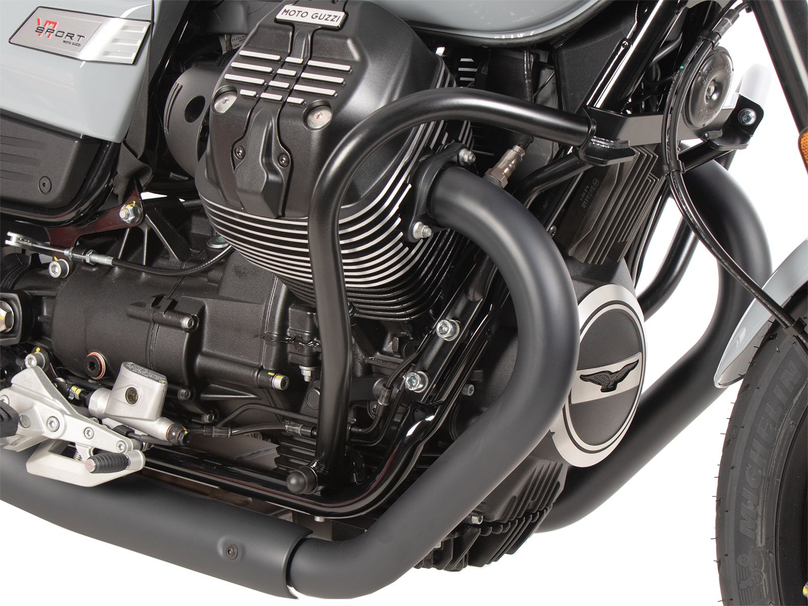 Arceau de protection moteur noir pour Moto Guzzi V7 850 Sport (25-) Hepco & Becker
