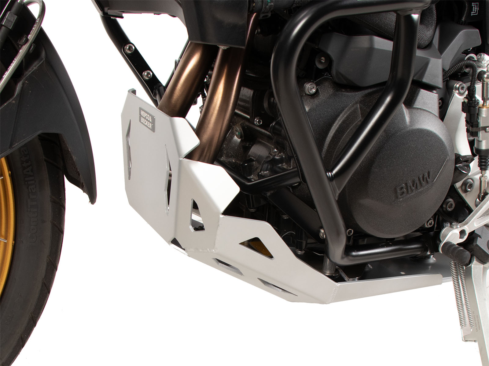Plaque de protection moteur argentée pour BMW F 900 GS (24-) Hepco & Becker
