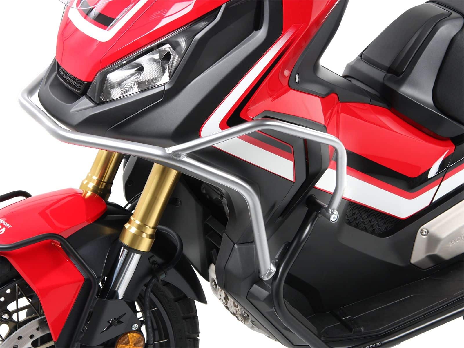Barre de protection avant argentée en combinaison avec barre de protection moteur pour X-ADV 750 (21-24) Hepco & Becker