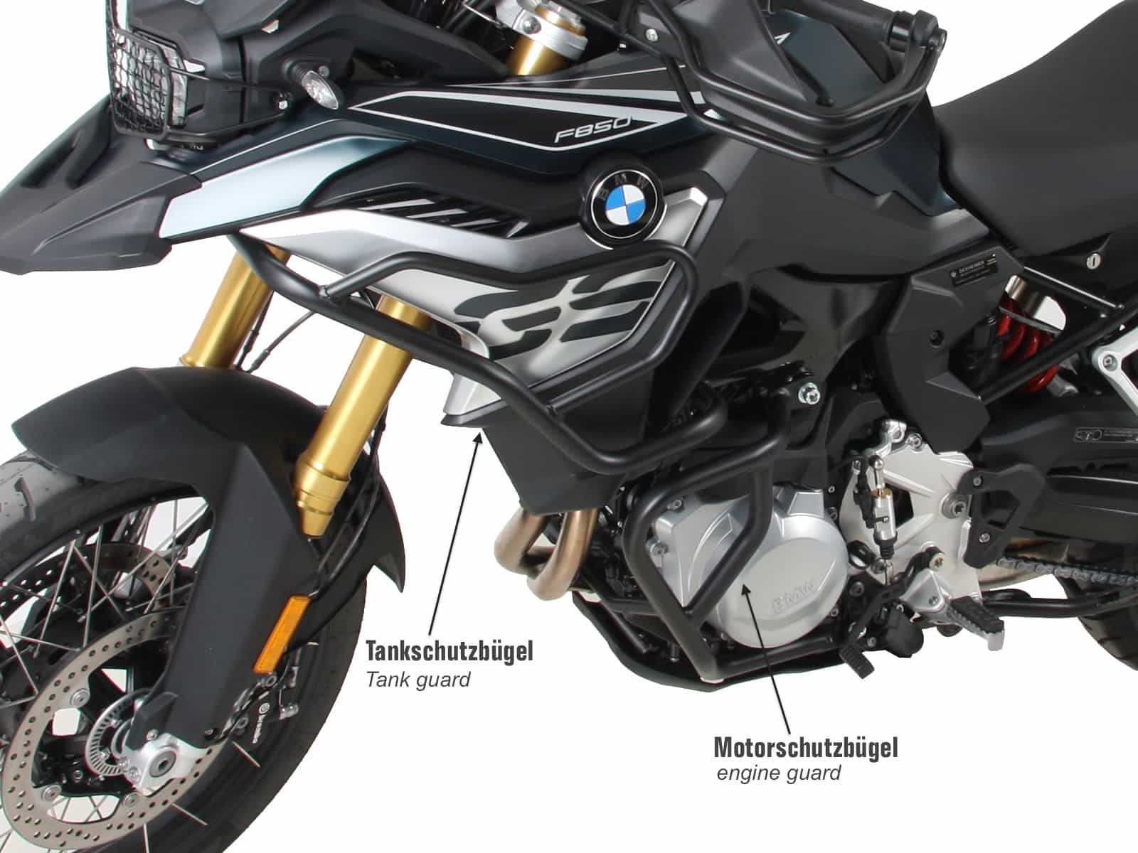 Arceau de protection moteur noir pour BMW F 850 GS Hepco & Becker