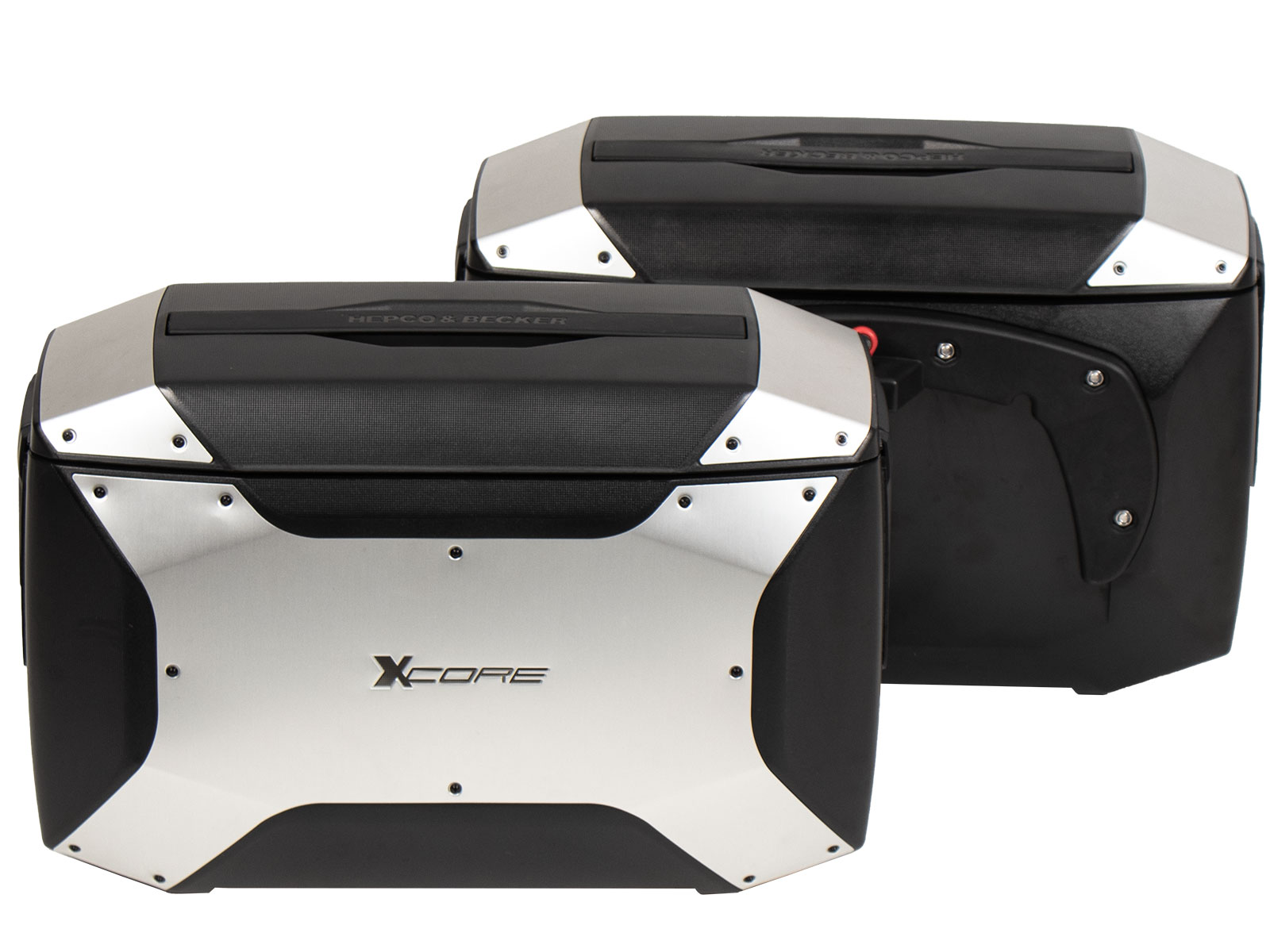 Kit de valises latérales Xcore argent pour les supports C-Bow Hepco & Becker