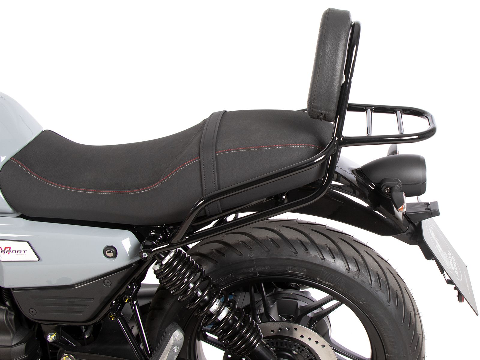 Sissybar avec porte-bagages noir pour Moto Guzzi V7 850 Sport (25-) Hepco & Becker