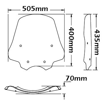 Pare-brise - hauteur 475 mm pour BMW R 1200 R (06-10)