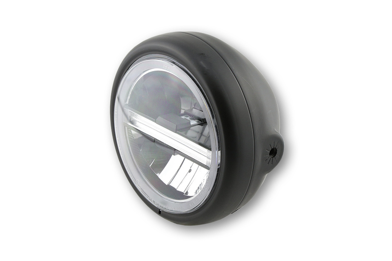 HIGHSIDER pro 5 3/4 pouces Phare Pecos type 6 LED noir Fixation latérale, Avec TFL