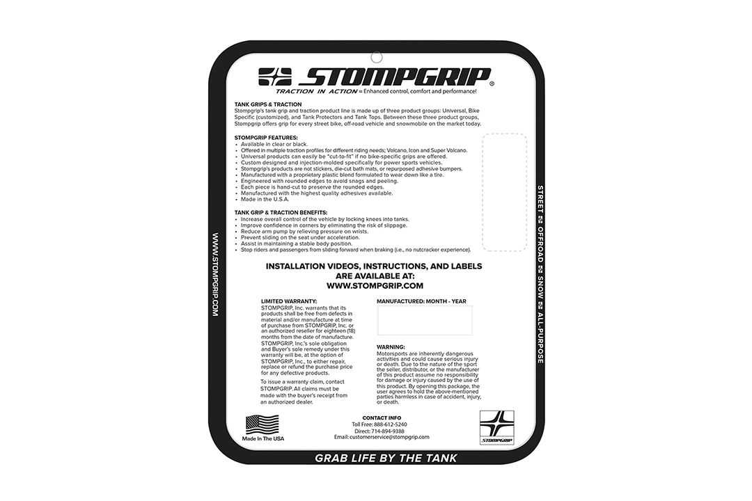 Stompgrip hybride Volcano pour Kawasaki ZX6R 2007-08