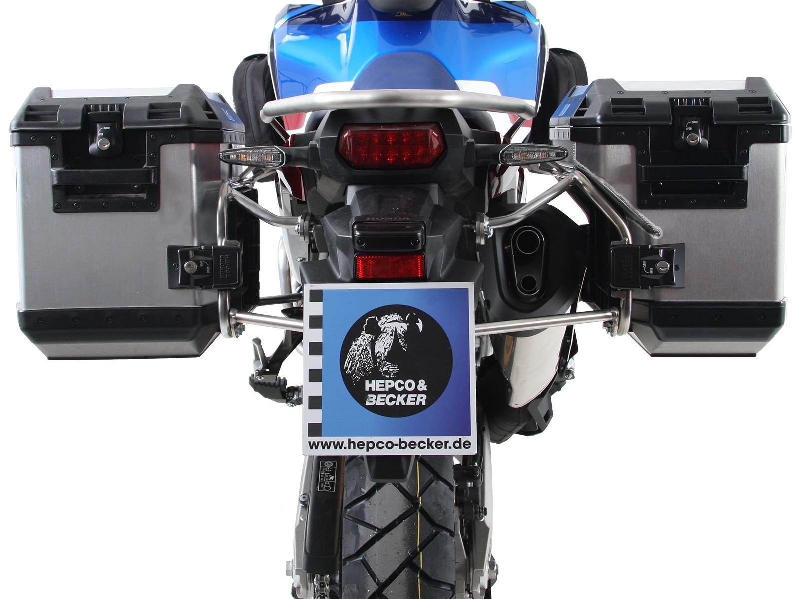 Kit de valises Xplorer Cutout argent + support Cutout argent pour Honda CRF1000 Africa Twin (18-19)