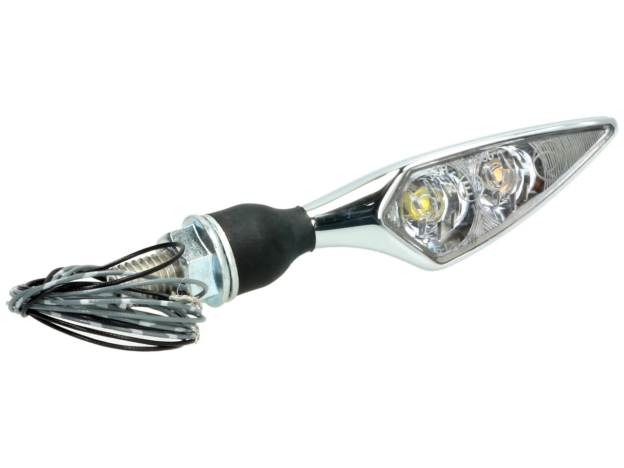 Kellermann Clignotant avec feu de position, Rhombus PL, acier, LED, VL, 12 V, chrome brillant, M8x20