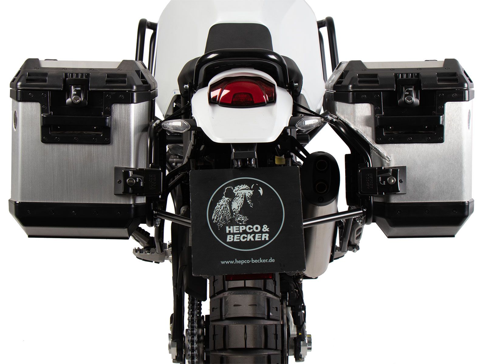 Kit de support de valises Cutout support incl. kit de valises Xplorer Cutout argent pour Ducati Desert X (22-)