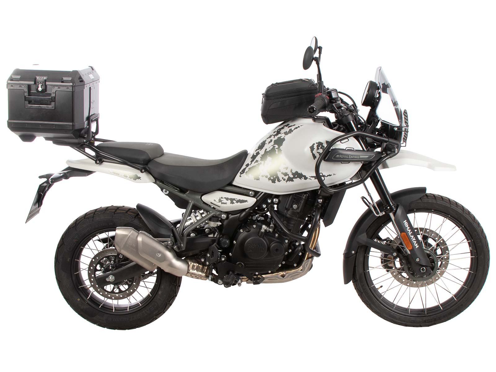 Support de topcase Alurack noir sur pont d'origine pour Royal Enfield Himalayan 450 (24-)