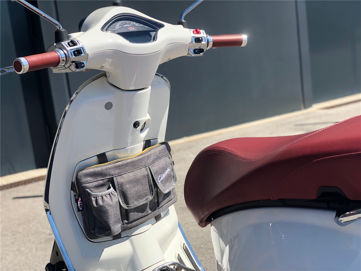 Sac "Classic" pour compartiment à bagages/boîte à gants Vespa - gris, nylon