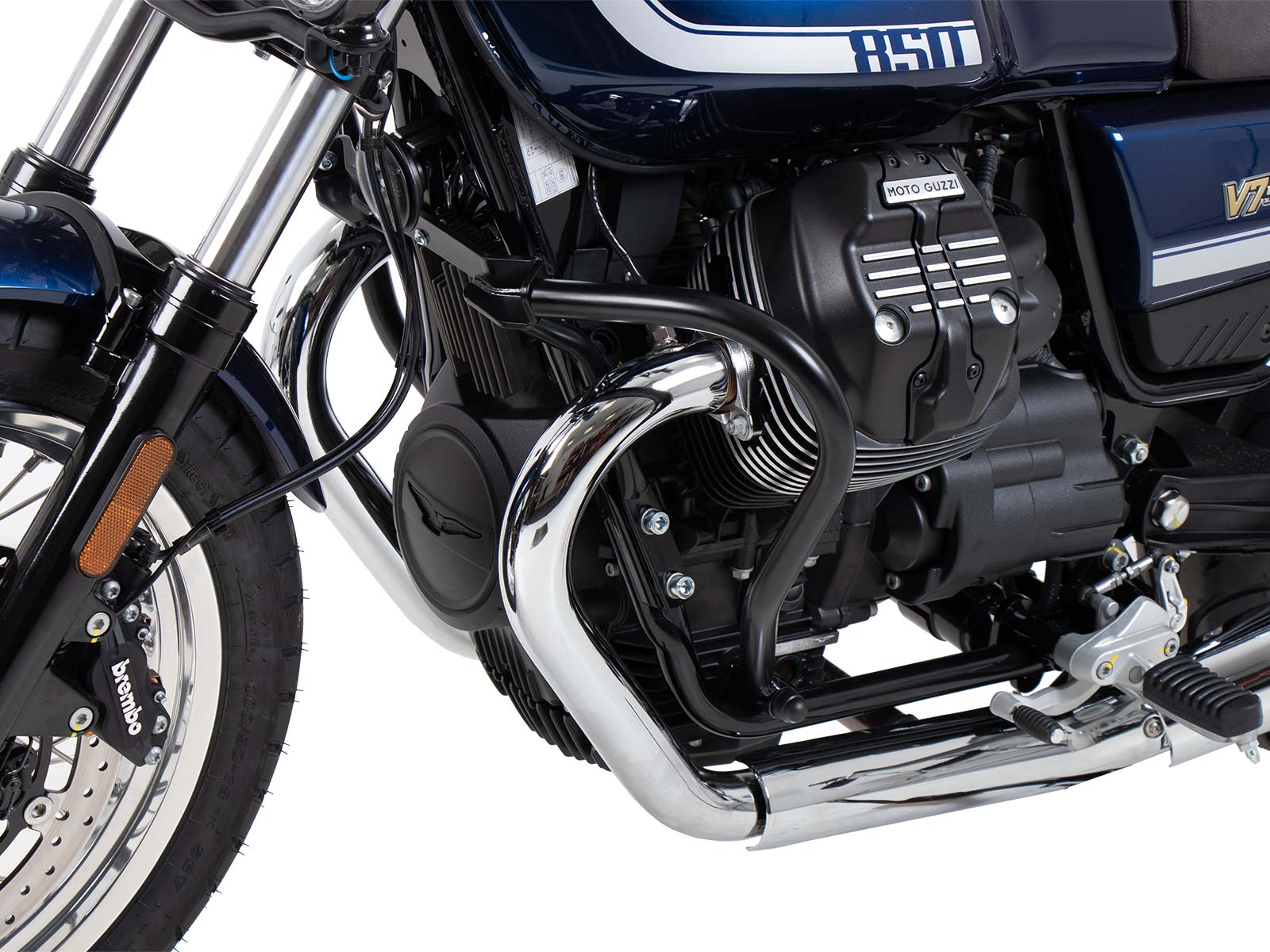 Arceau de protection moteur noir pour Moto Guzzi V7 850 Stone Corsa (2024) Hepco & Becker