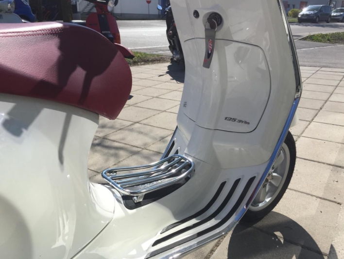 Porte-bagages passe-partout chromé pour Vespa Primavera/Sprint 50-150ccm