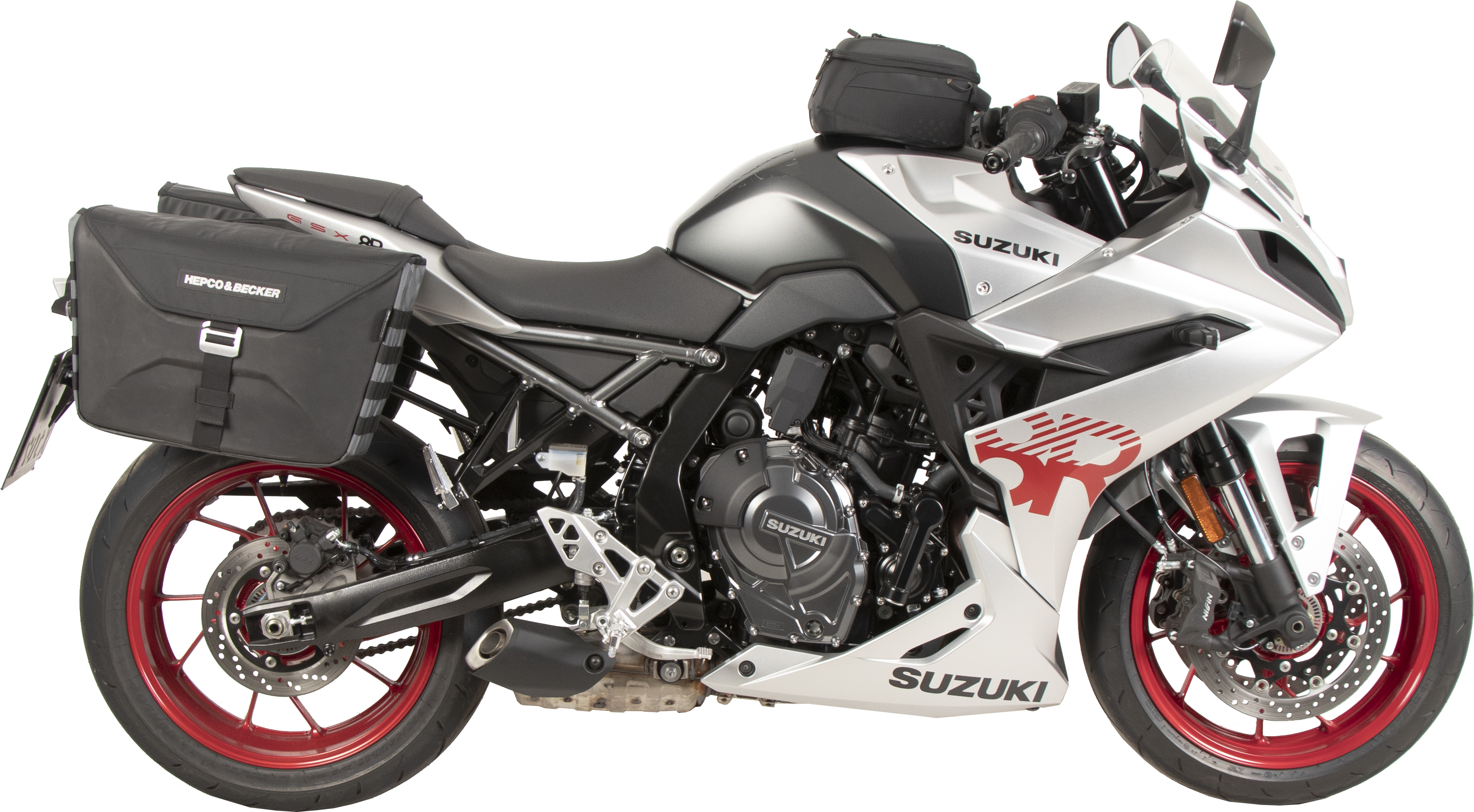 Supports latéraux C-Bow noirs pour Suzuki GSX-8R (24- ) Hepco & Becker