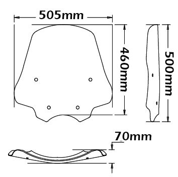 Pare-brise moyen pour BMW R 1200 R (06-10)