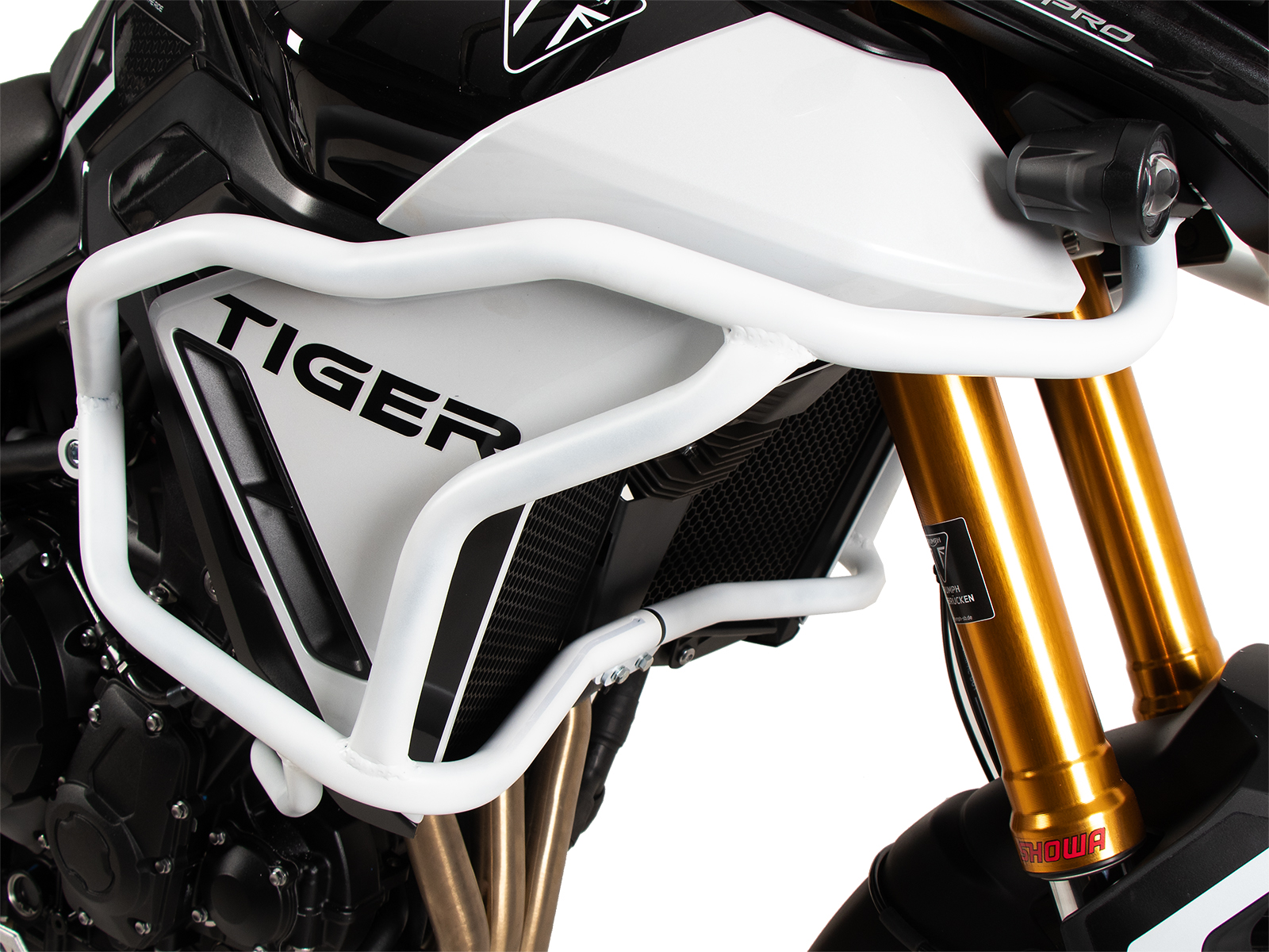 Arceau de protection de réservoir "Solid" blanc pour Triumph Tiger 900 GT / Pro (24-) Hepco & Becker