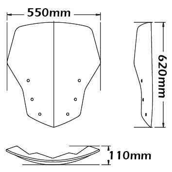 Pare-brise type original pour BMW K 1200 GT /K 1300 GT, fumé clair