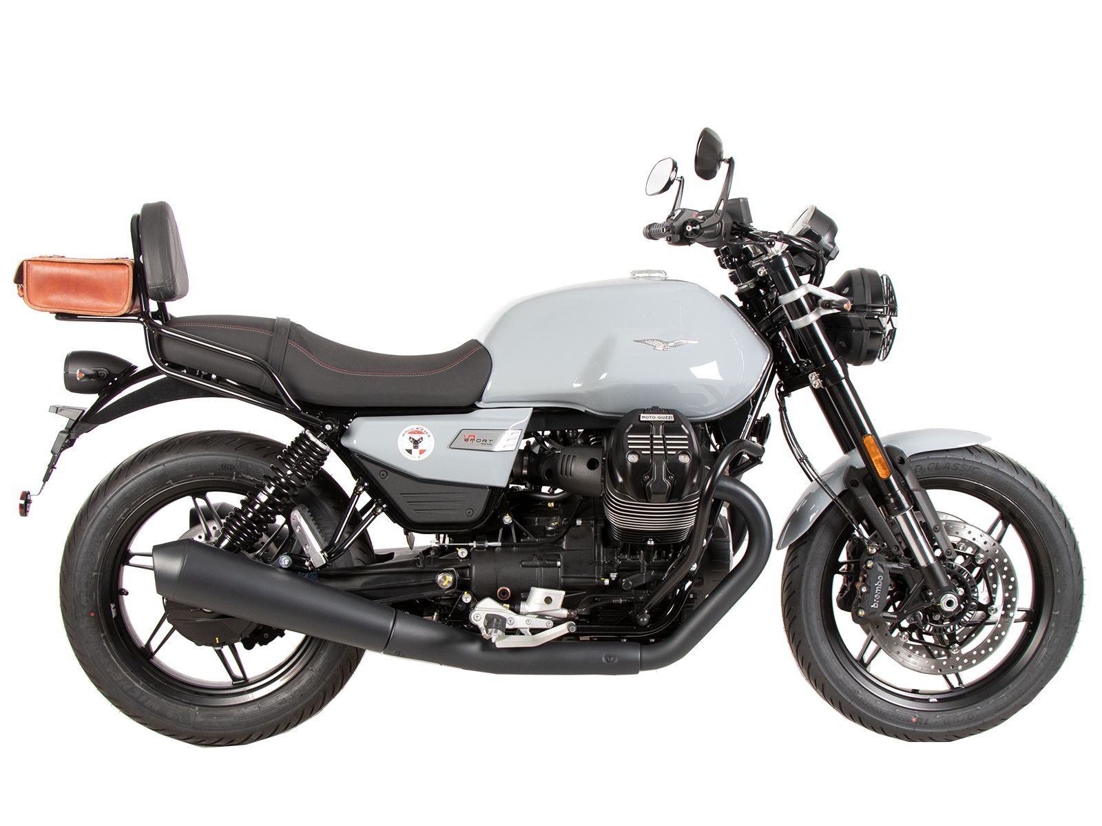 Sissybar avec porte-bagages noir pour Moto Guzzi V7 850 Sport (25-) Hepco & Becker