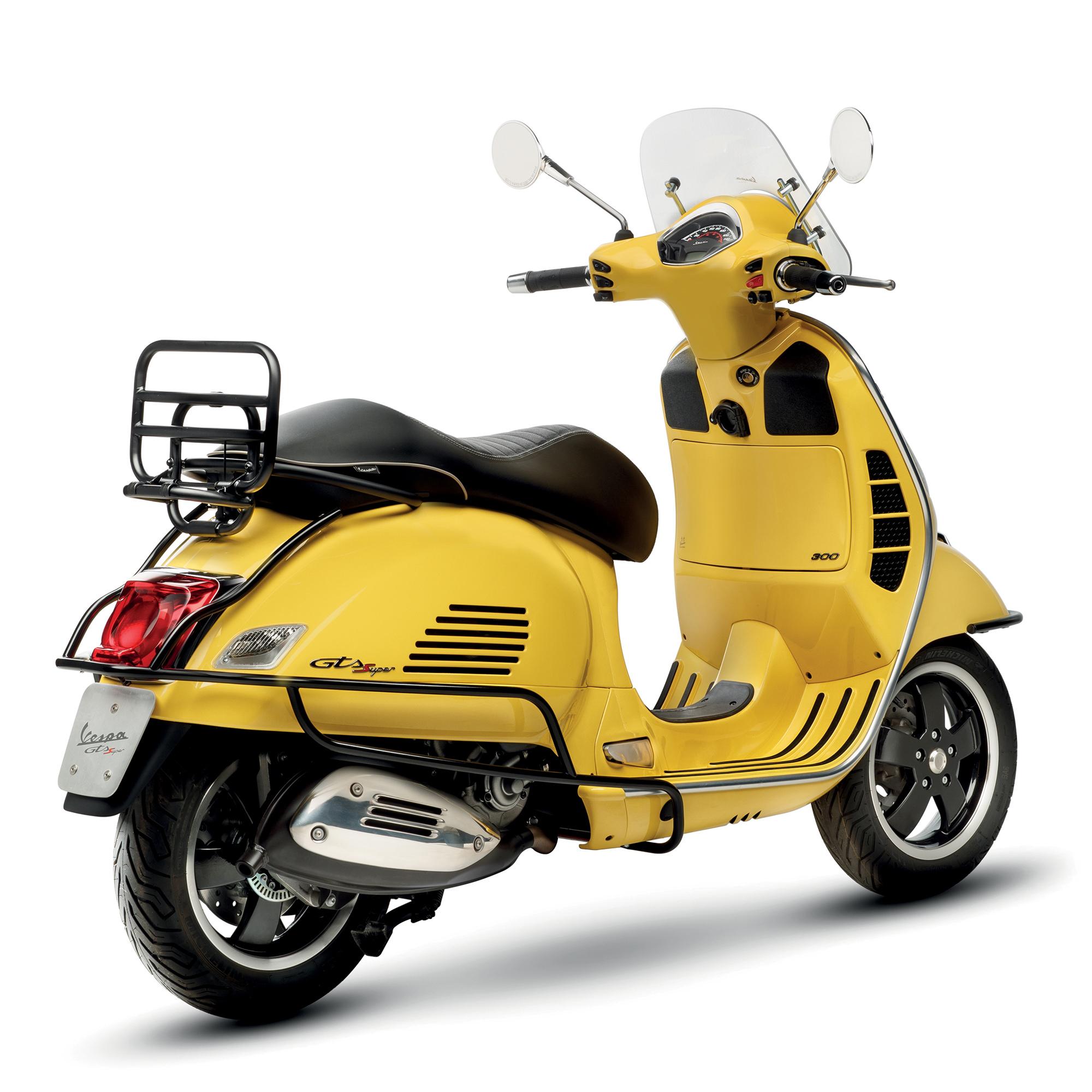 Porte-bagages arrière original rabattable noir pour Vespa GTS/GTV