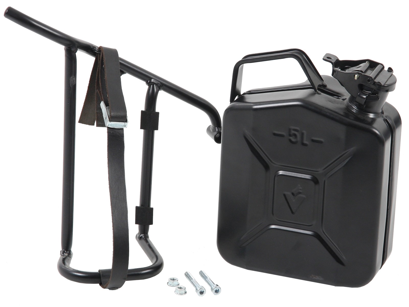 Bidon 4L avec support gauche Cutout noir pour V 9 Roamer (année 16-) Hepco & Becker
