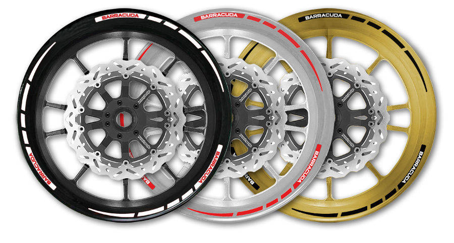 Autocollant de bord de jante Barracuda rouge 17-19 pouces