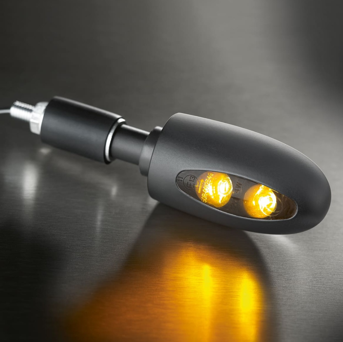 Clignotant Kellermann, BL 1000 Dark, acier, LED, VR/VL, 12 V, noir satiné, homologué E